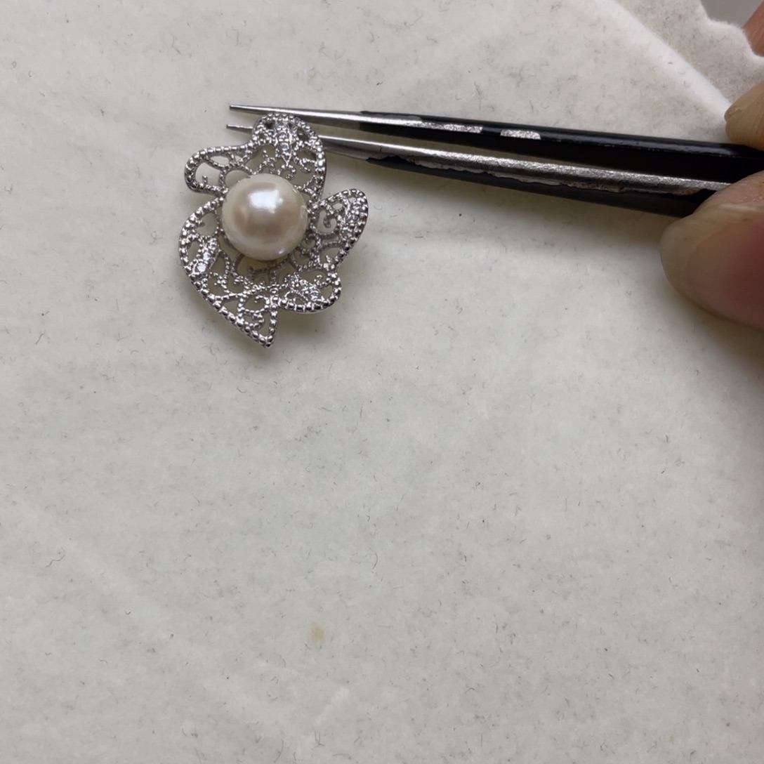 吊坠(不含链)银S925镶嵌海水珍珠