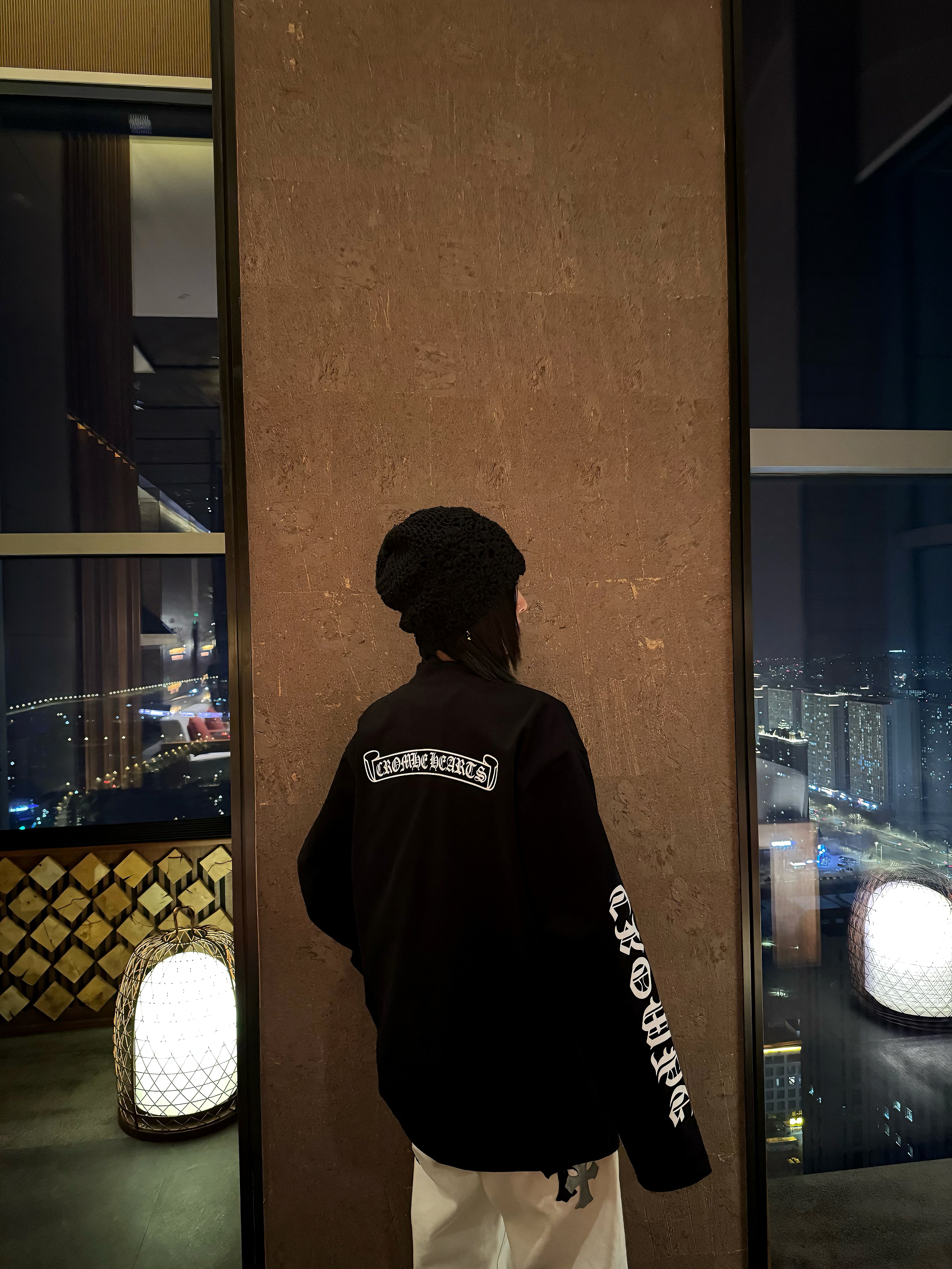 2582梵文25ss字母款新款高端轻奢休闲潮流长袖T恤（男女同款）