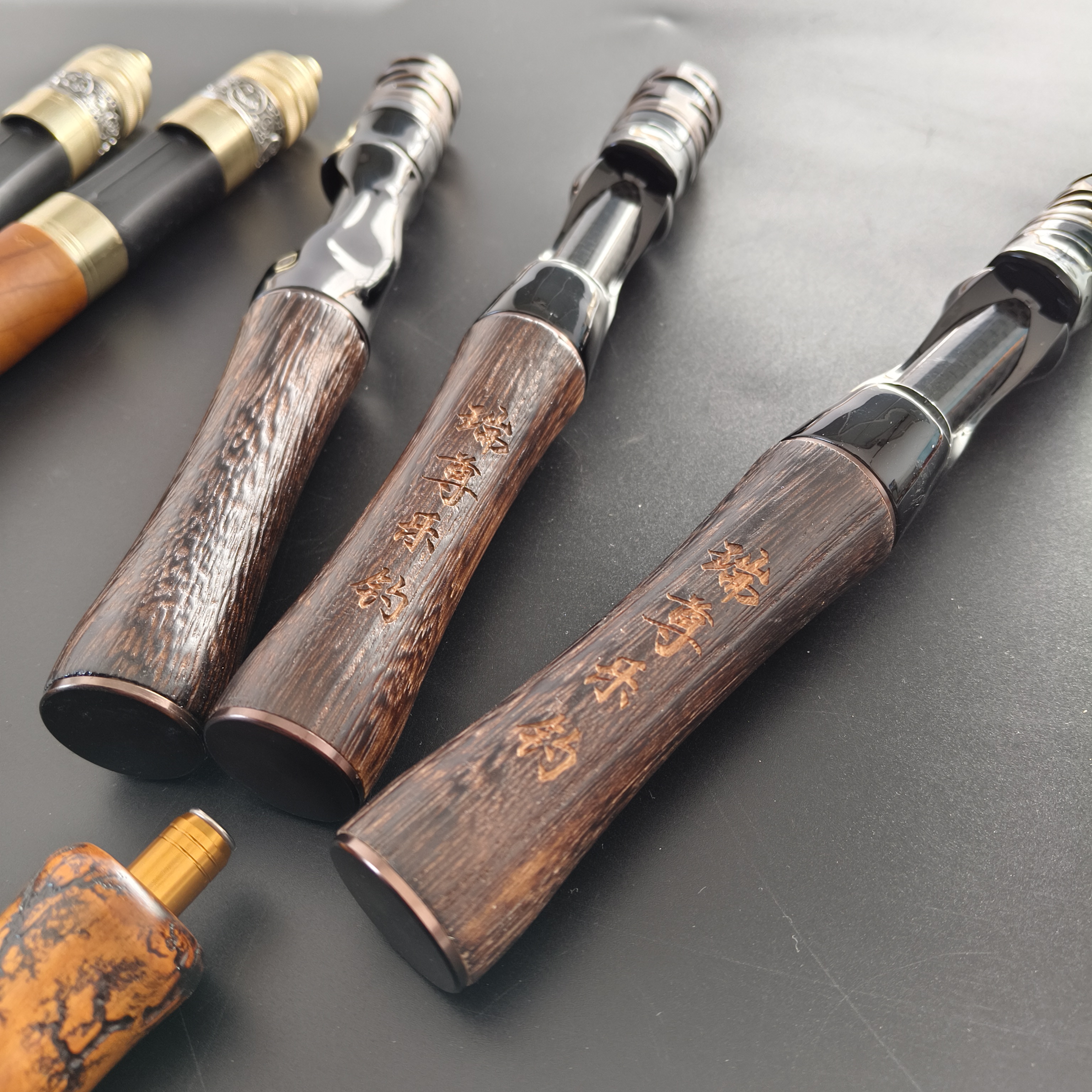 冰钓实木手把新品手把插口6mm用筏竿马口竿手把便携