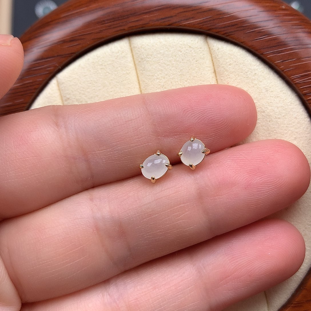 翡翠银S925镶嵌耳饰耳饰925