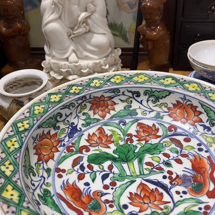 用***4其他五彩高脚大盘