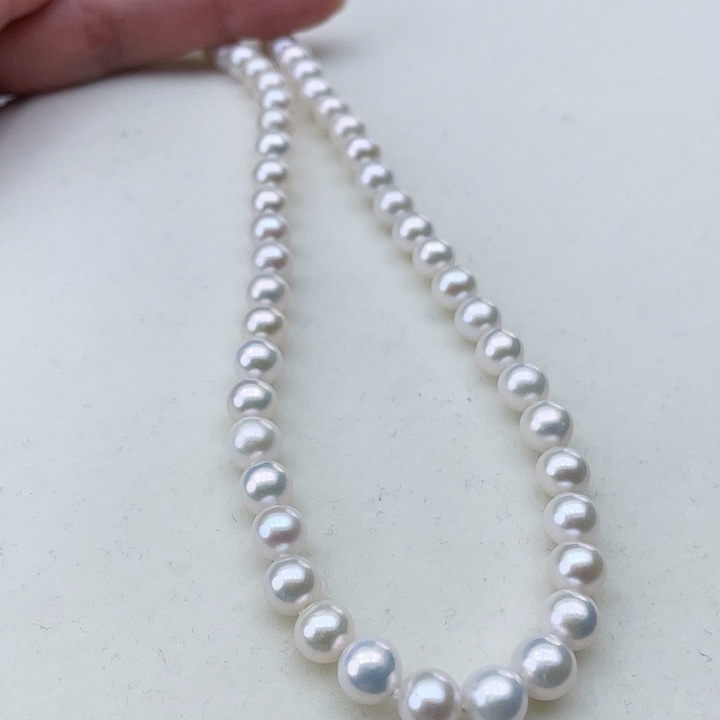 淡水珍珠颈饰银S925镶嵌卡6-7极光炫彩高品毕业级