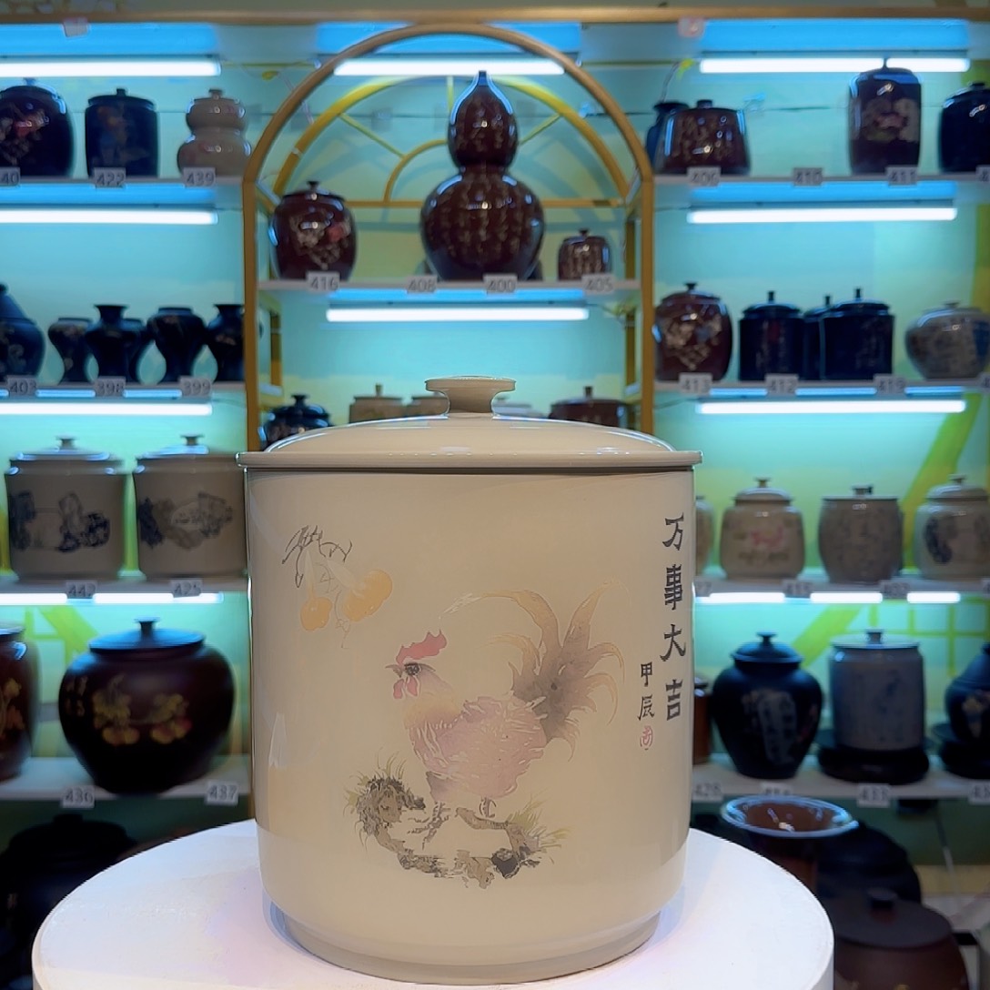 罐017建水紫陶微瑕七饼茶缸