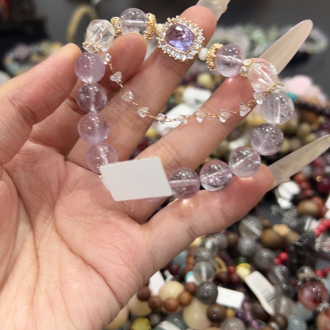 未镶嵌紫晶手串紫水