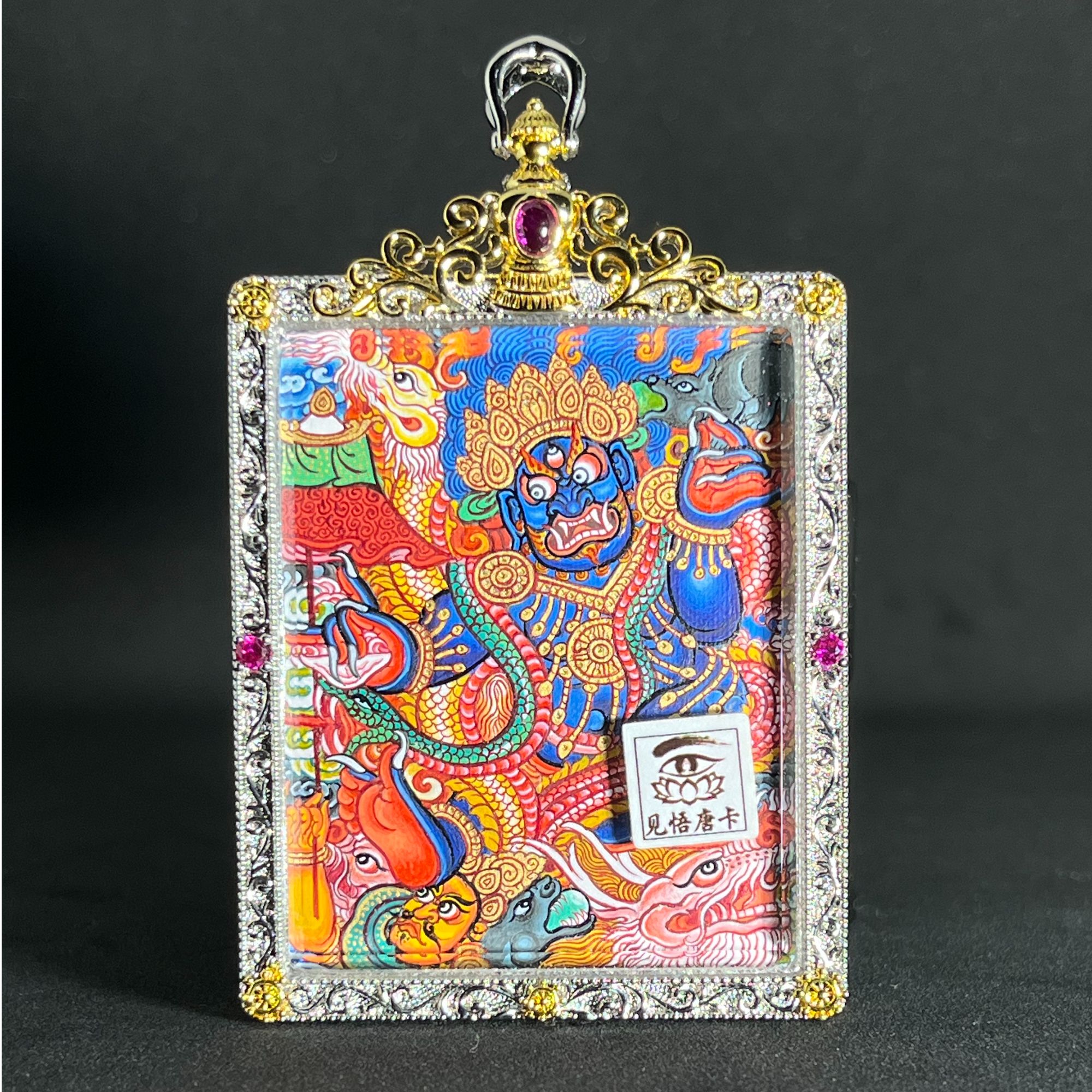 尖措-【黑财神】青海热贡纯手绘唐卡