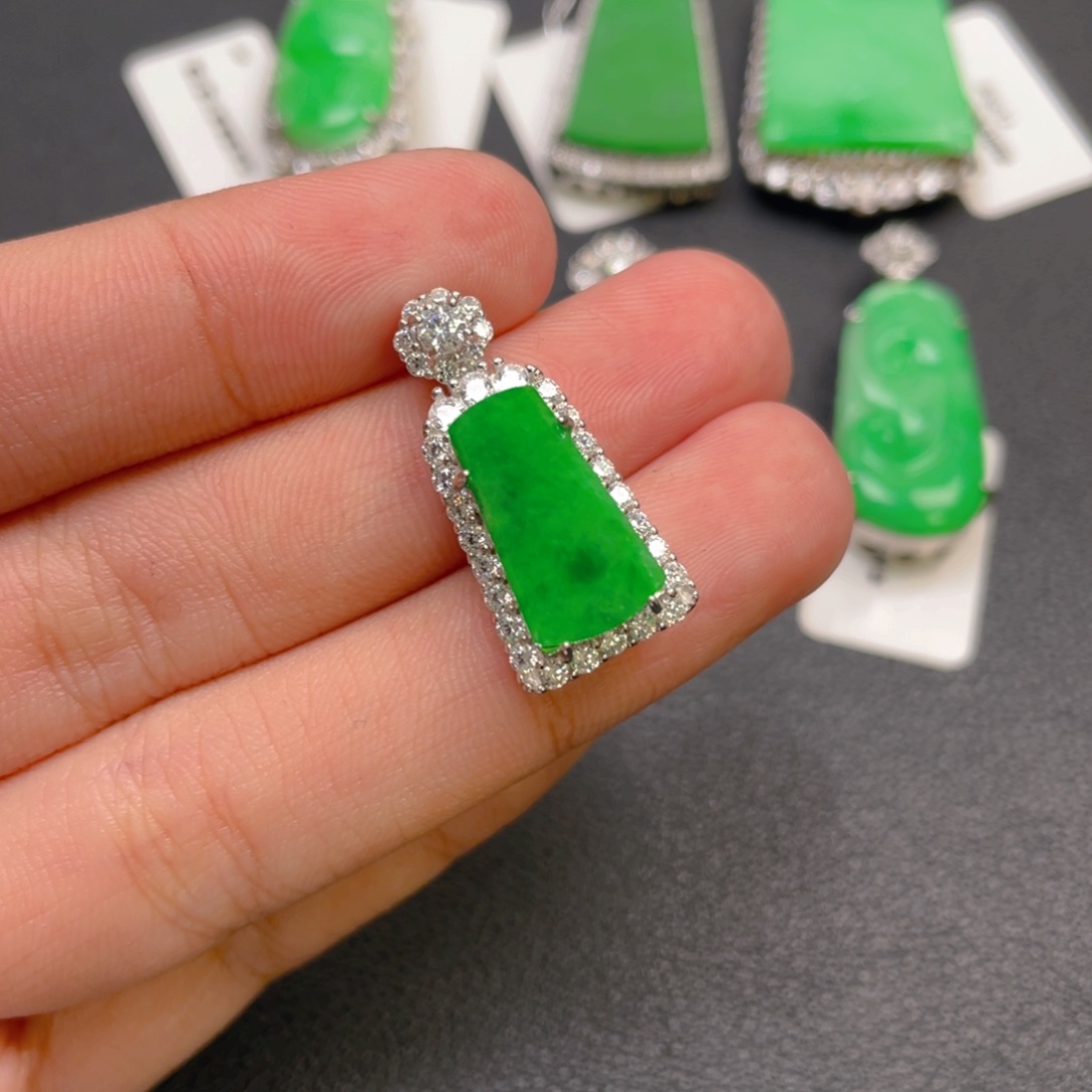 翡翠银S925镶嵌颈饰