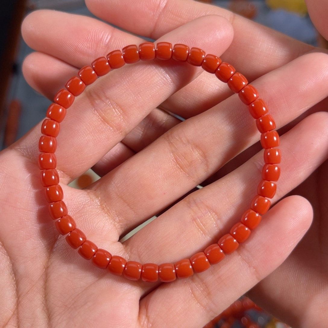 南红玛瑙老南红直切手串5左右未镶嵌爱*