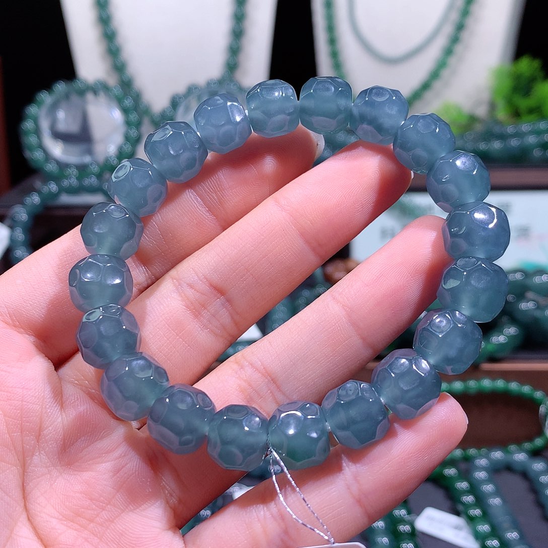 G***d翡翠未镶嵌手链天然a货翡翠手串11.5