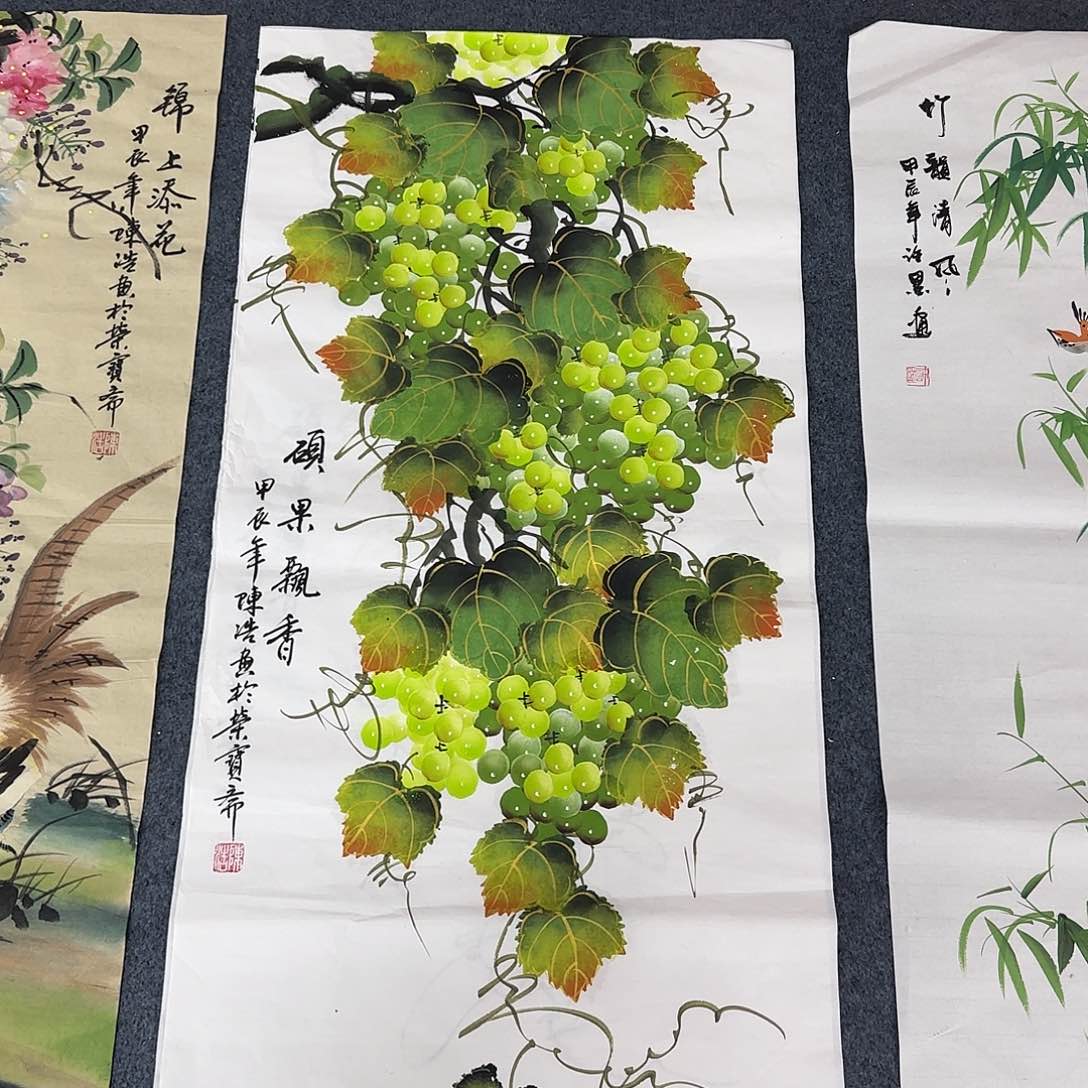 国画尺寸50X100手绘作品 