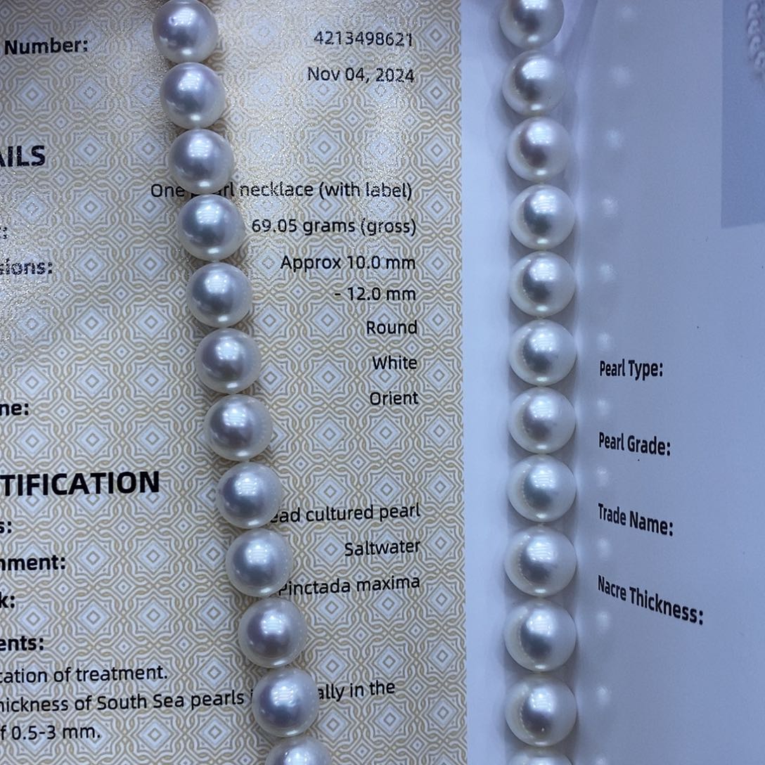 海水珍珠未镶嵌颈饰张***常10到12点位