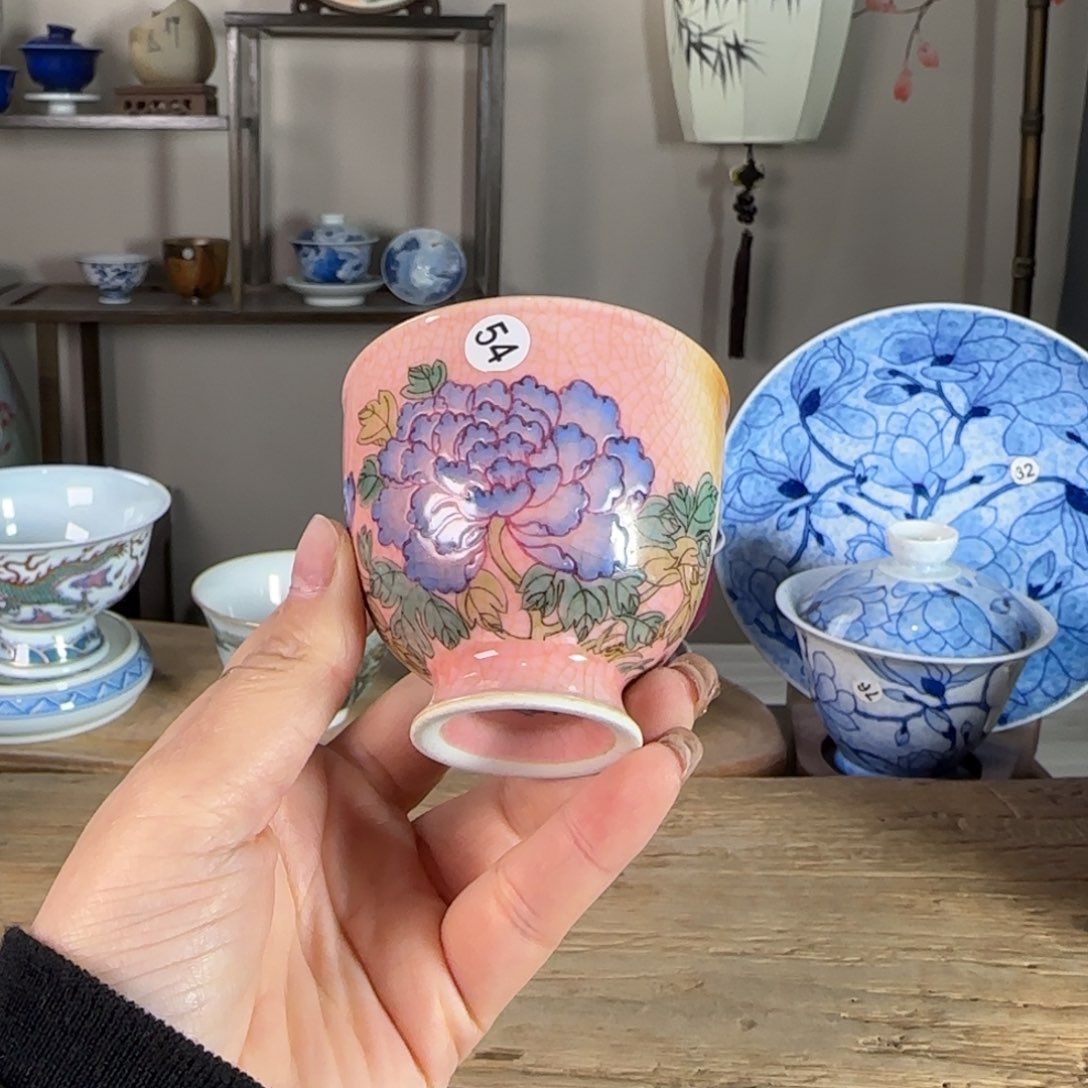 杯景德镇陶瓷柴烧多人
