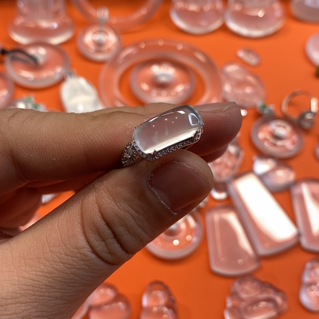 石英质玉吊坠银S925镶嵌