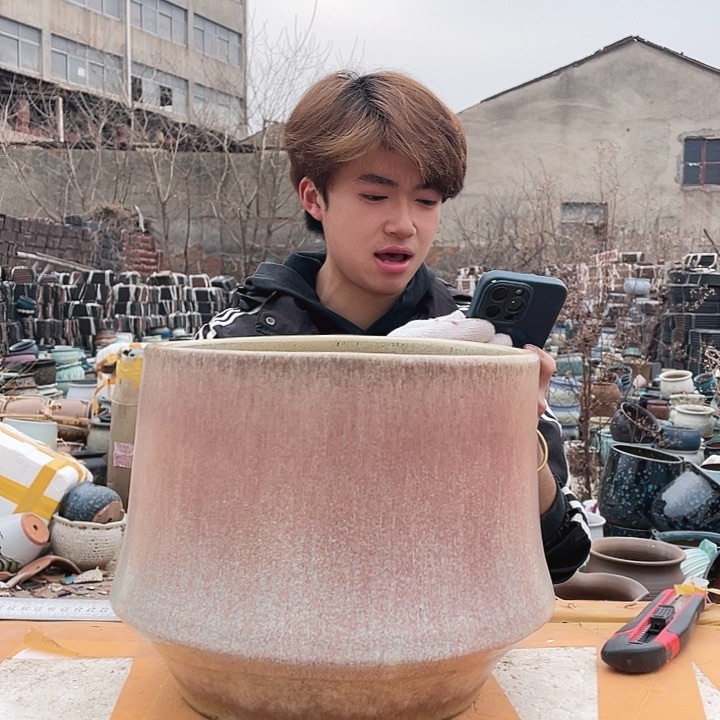 无铅玻璃宜兴紫砂花盆