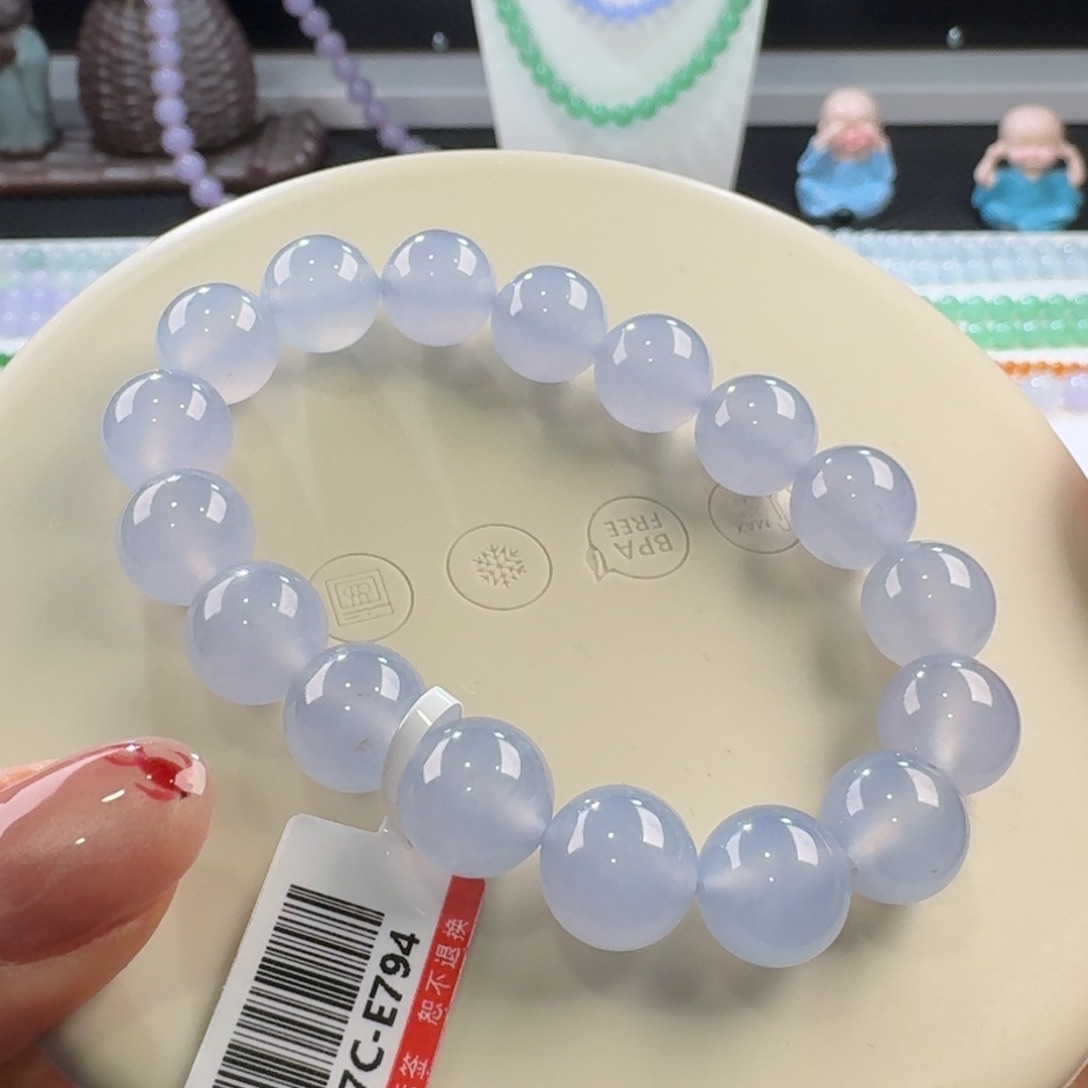 翡翠颈饰未镶嵌冰蓝紫单圈11mm