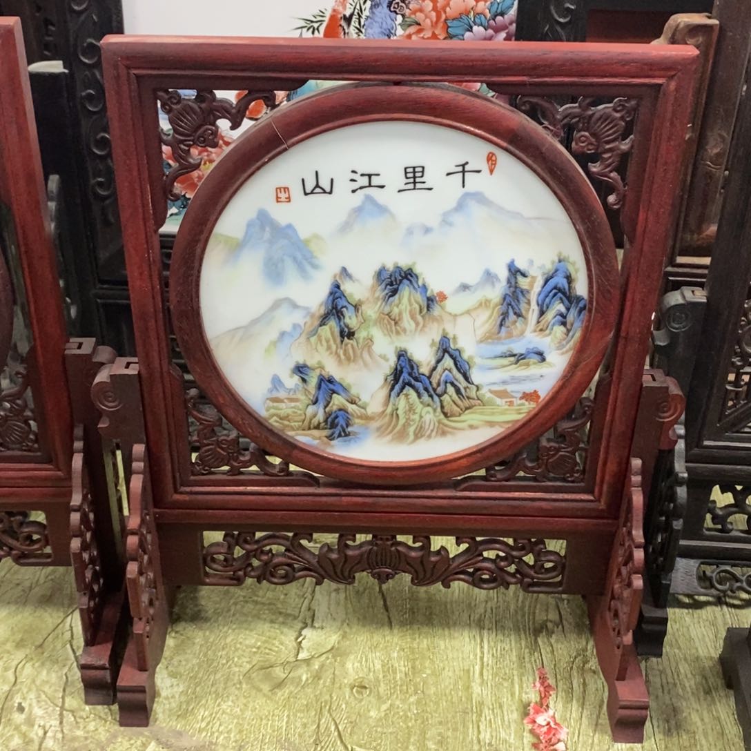 瓷片35*30 景德镇瓷板画柴窑烧制