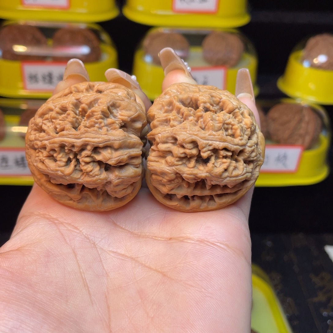 文玩核桃把件43大粗筋尖微修介意勿拍