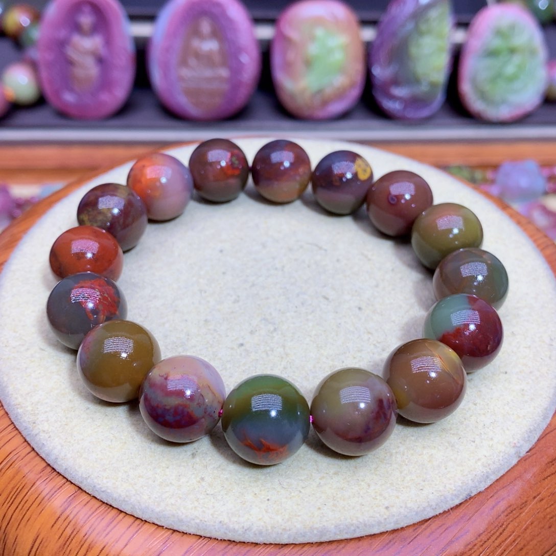 玛瑙手链未镶嵌烟**南盐源