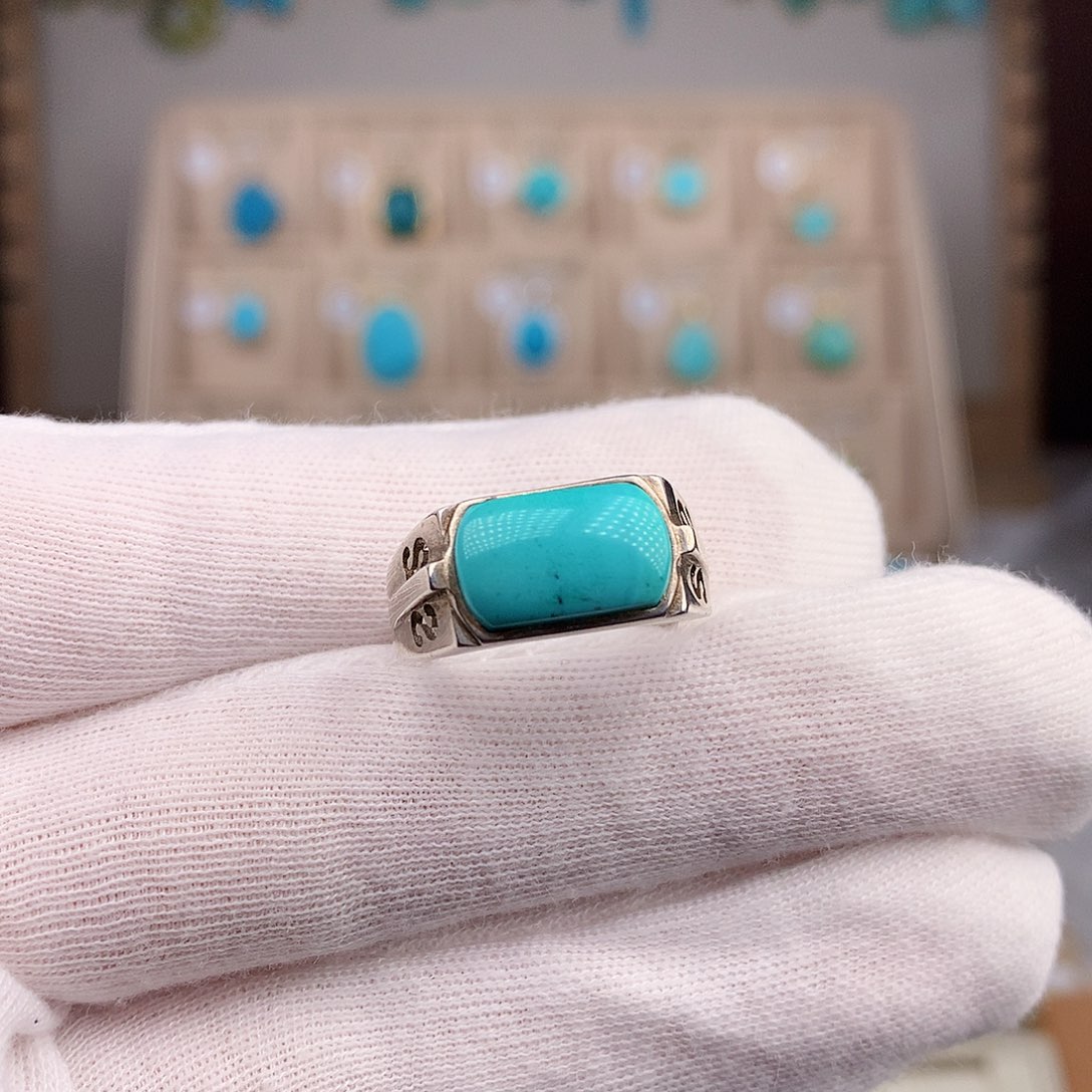 绿松石戒指银S925镶嵌