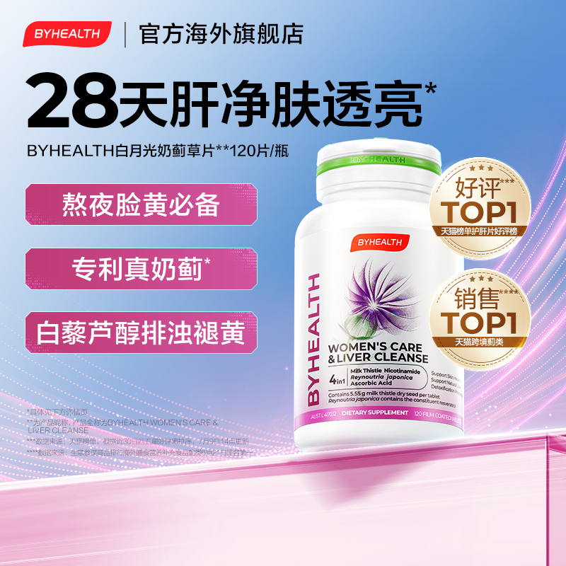 【焕白透亮】BYHEALTH汤臣倍健女士奶蓟草片白月光临期26年1月
