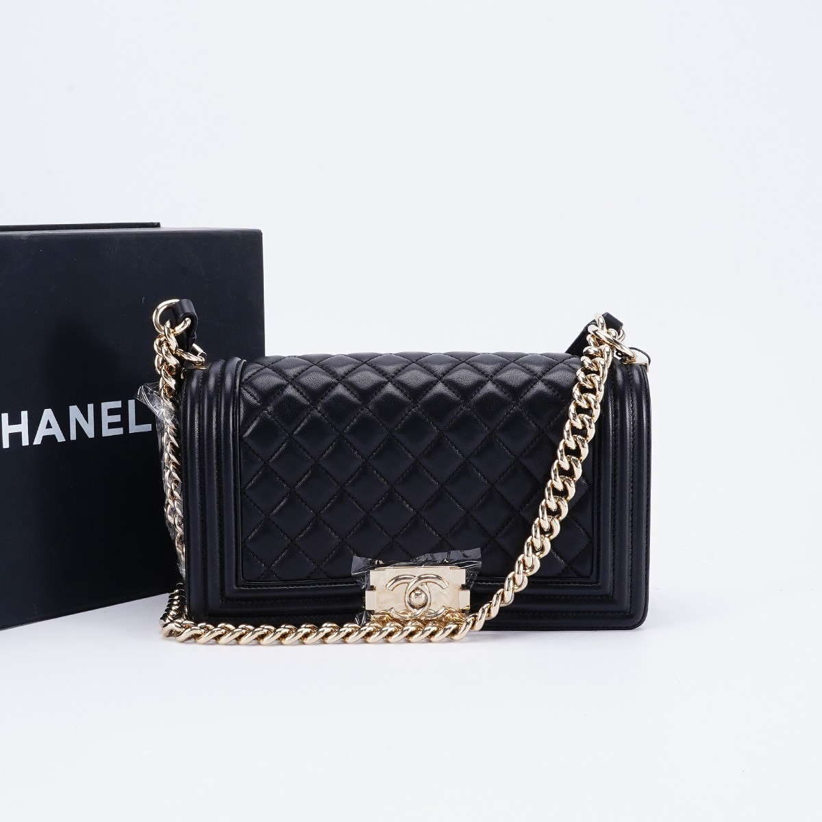 99新 Chanel/香奈儿 【总仓】香奈儿 leboy中号黑金/BG22014402/98