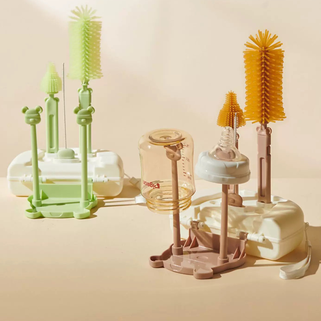 便携式小熊奶瓶刷套盒