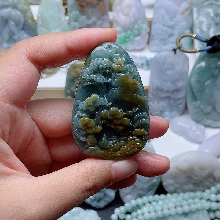 翡翠未镶嵌吊坠(不含链)1