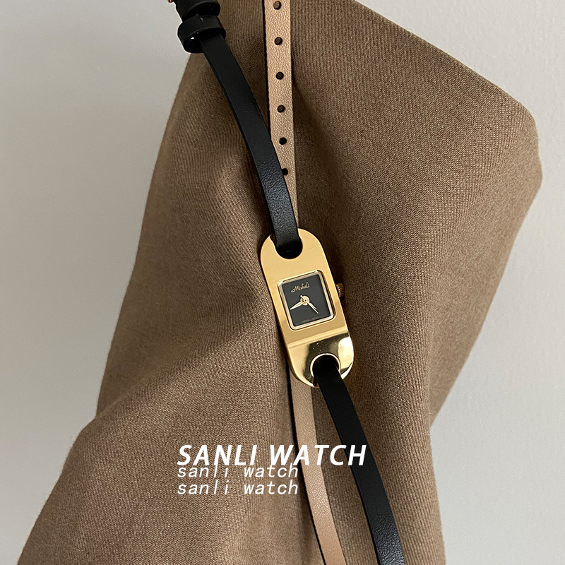 缠绕式长表带手表女真皮细带小众设计vintage轻奢时尚高级感