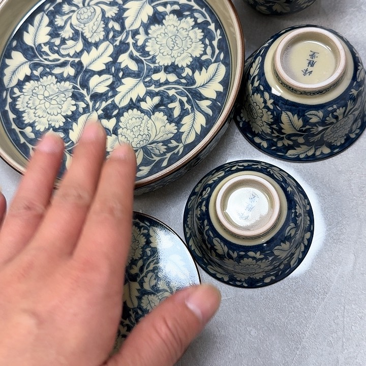 杯2号釉国色天香5件套景德镇