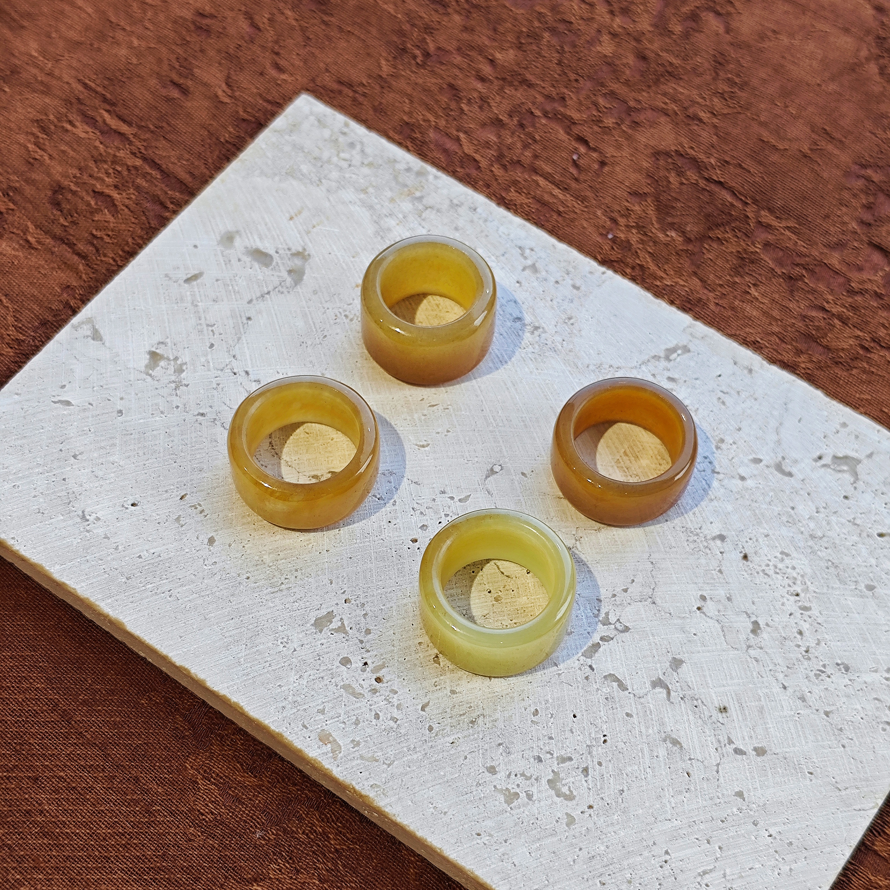 麦麦【言秋】天然和田玉糖料  戒指 扳指 多样性发一