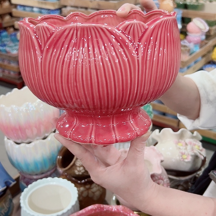 有孔.凑满10元发货多肉陶瓷花盆！