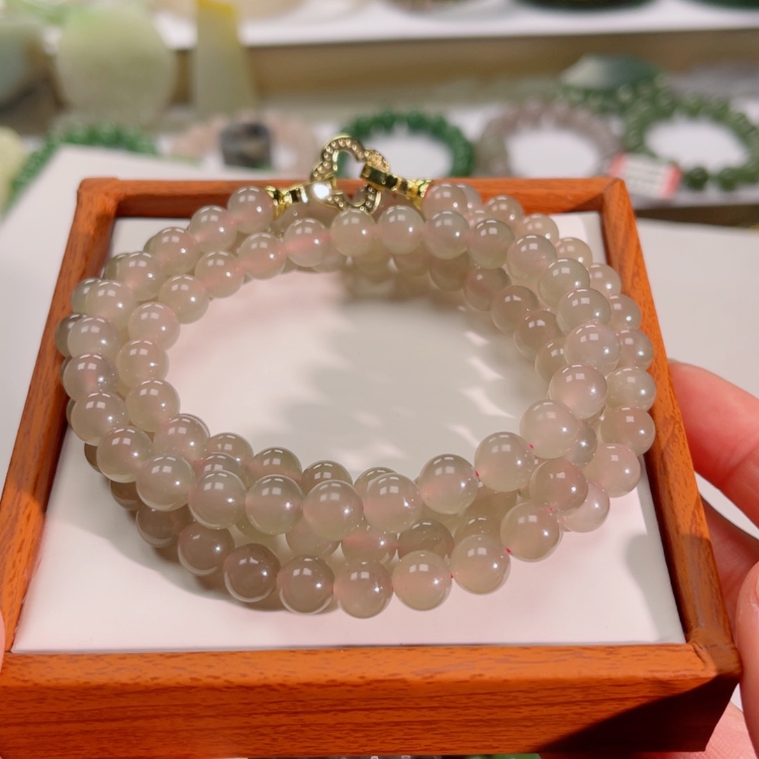 和田玉项链未镶嵌冰藕粉项链卡8