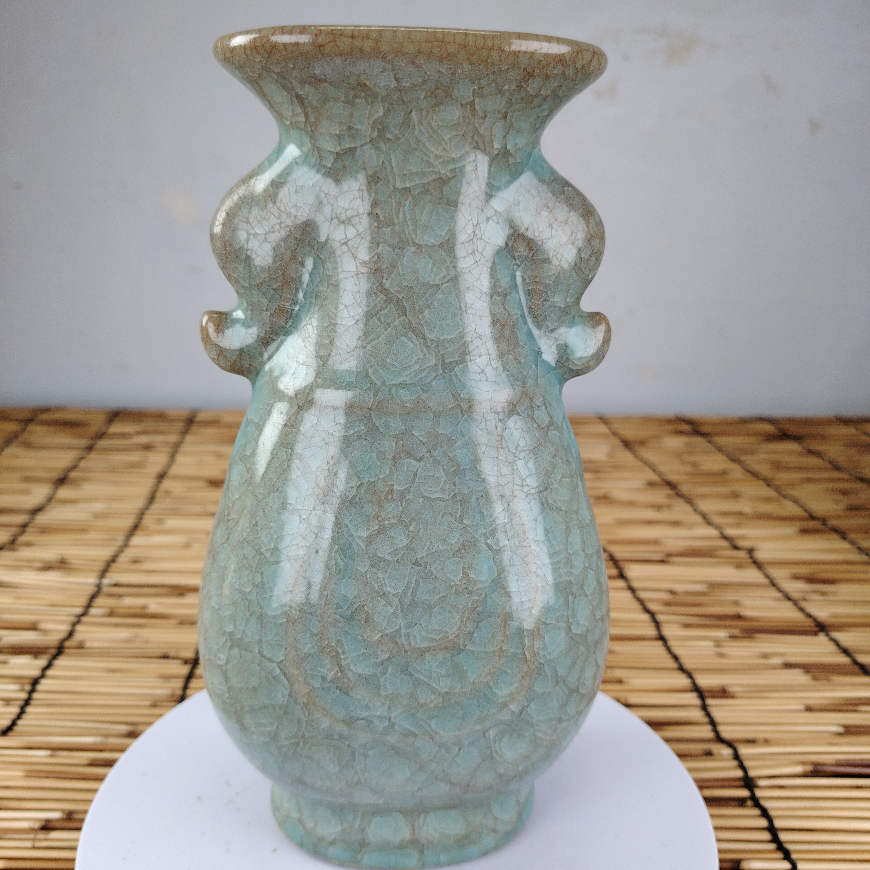 官窑冰片如意多宝瓶陶瓷工艺品