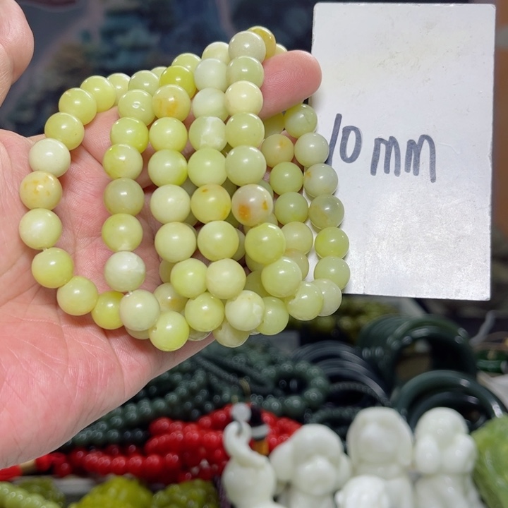 蛇纹石玉手串多样性发货未镶嵌