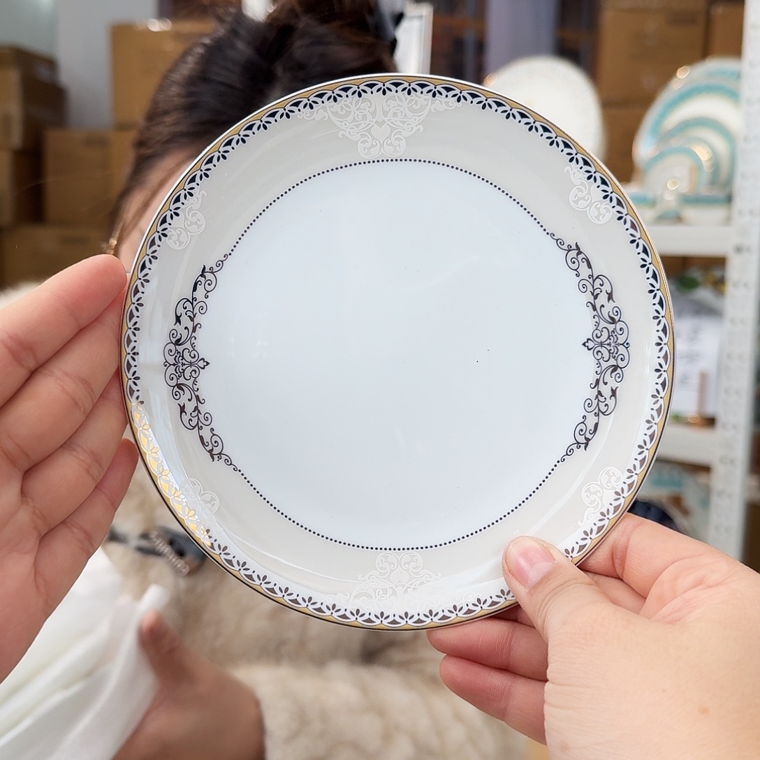 骨瓷高骨6.5英寸盘16cm味碟5个