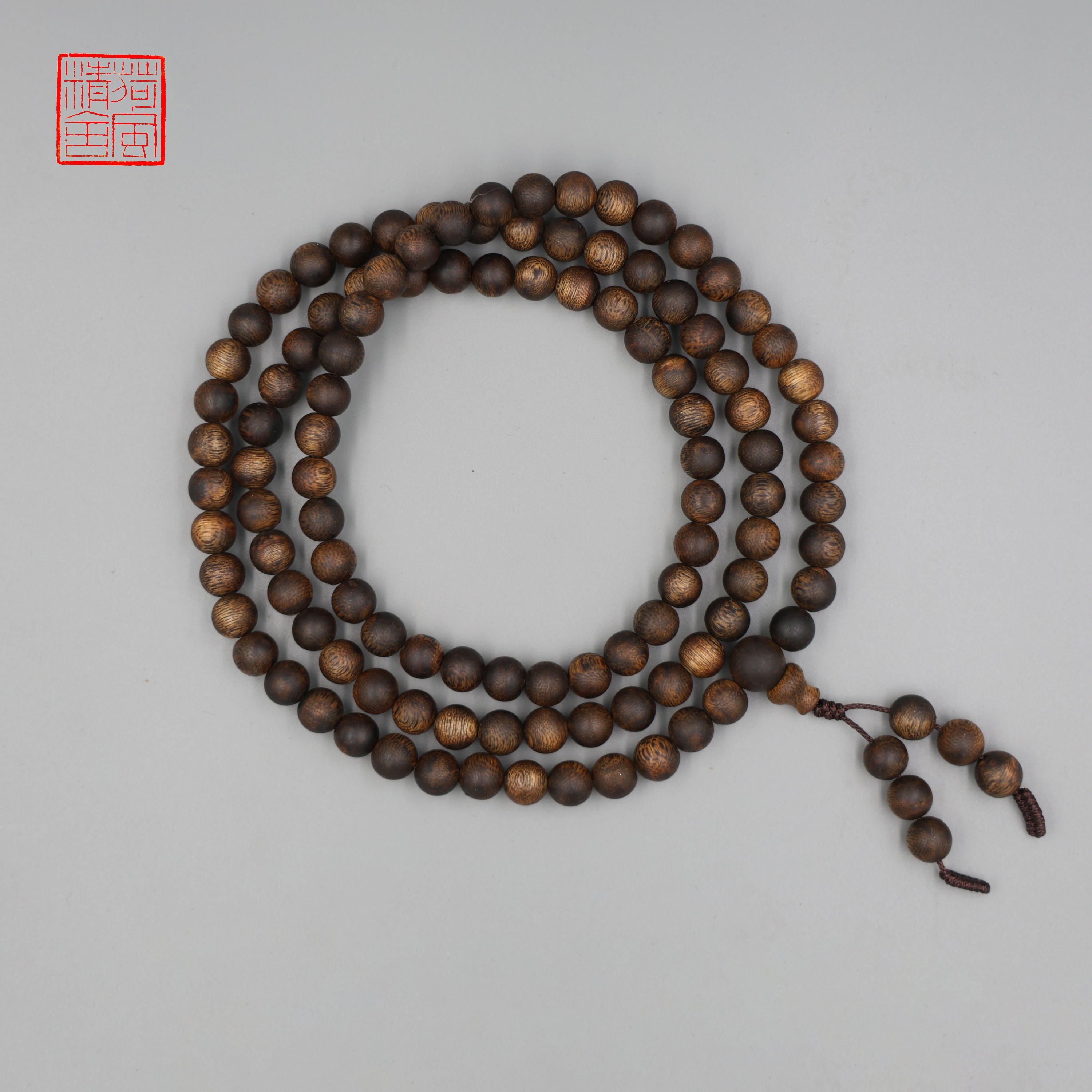 沉香【殿藏级】海南油叶子绿棋0.8圆珠多圈 保30g-CX588