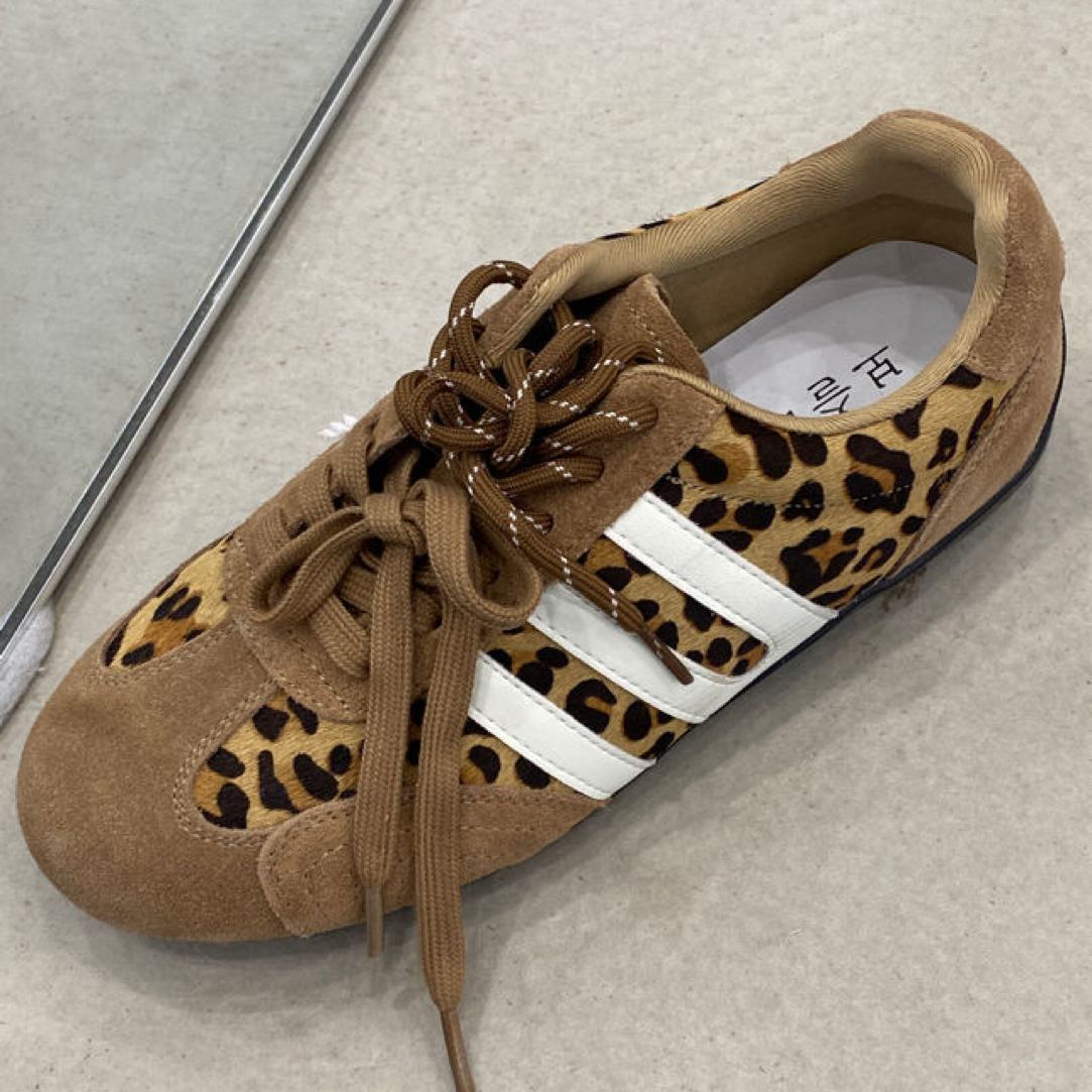 豹纹秋季时尚休闲鞋运动休闲鞋修面皮2635