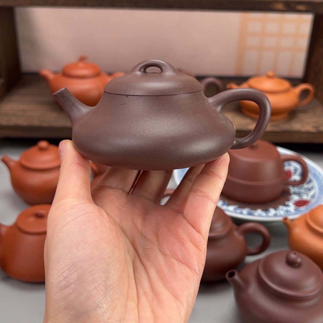 紫砂茶杯木门紫泥见瓢140cc