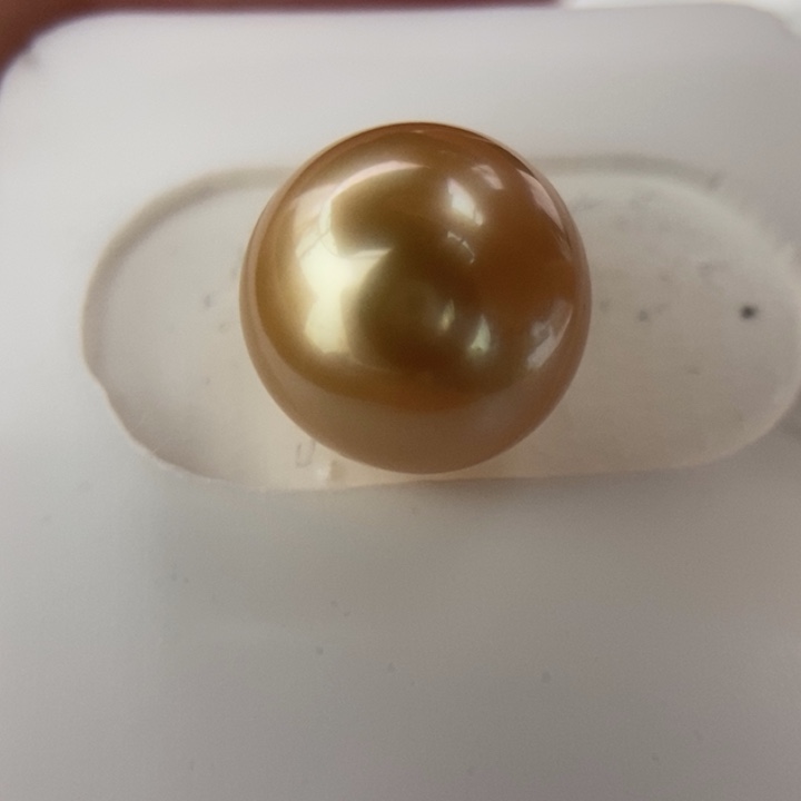 未镶嵌海水珍珠裸珠12.5mm正圆浓金极强光