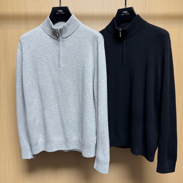 【羊绒+羊毛】男士拉链保暖高端毛衣长袖【建议干洗】