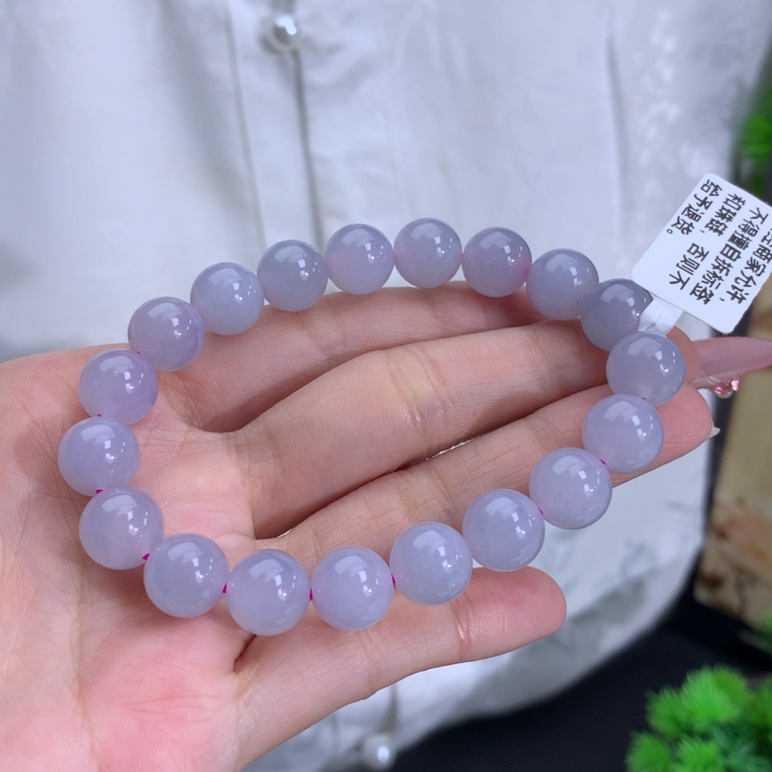 未镶嵌翡翠手链卡10胶润粉紫手串