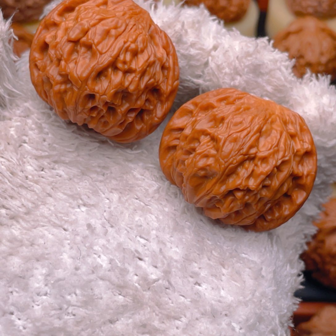 文玩核桃把件40磨盘