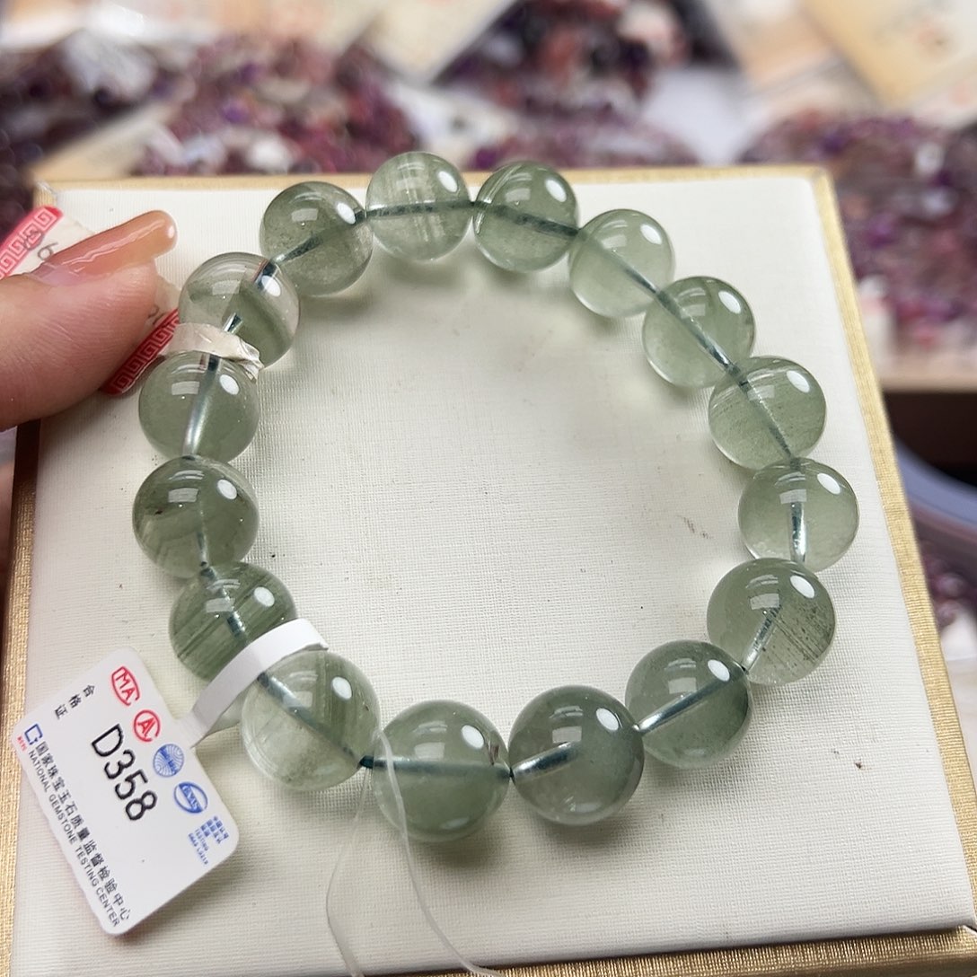 水晶手链未镶嵌D358卡12绿幽灵