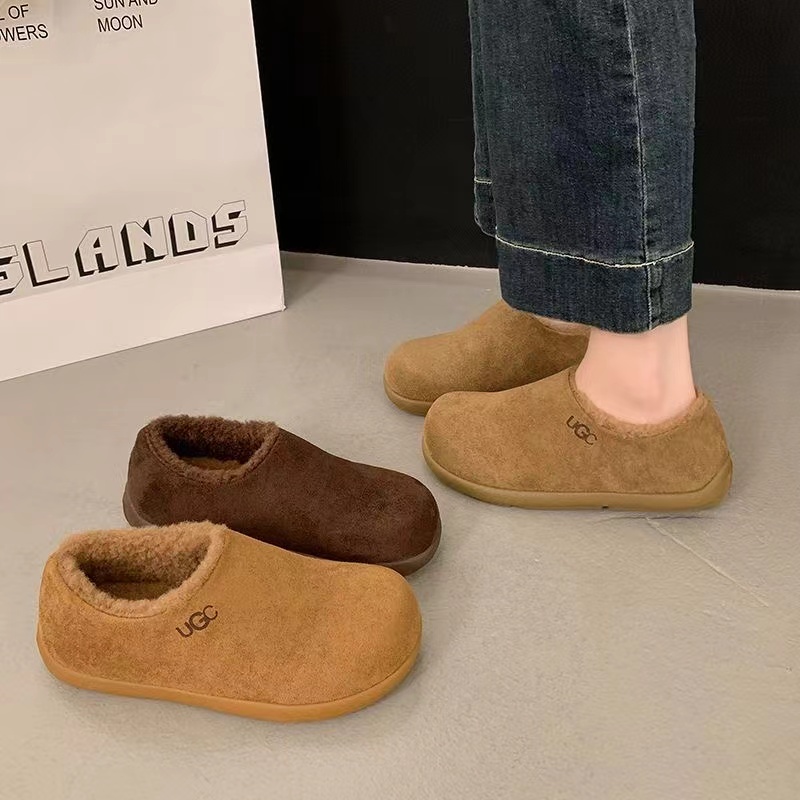 小土豆勃肯毛毛爆款保暖脚蹬鞋子2025外穿冬季新款冬季豆豆棉鞋