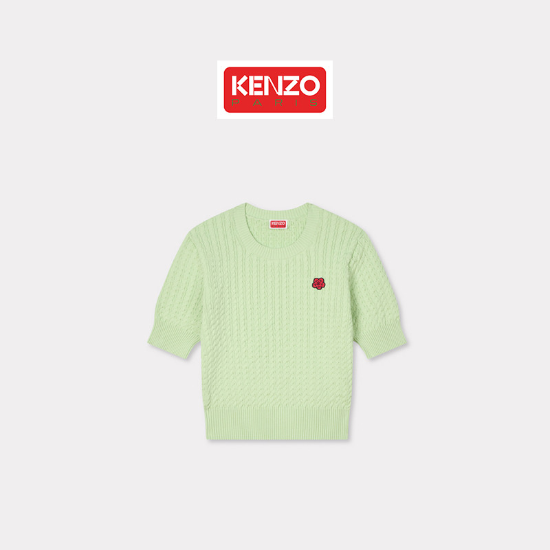 KENZO 26春夏新品 女士BOKE海棠花经典版型百搭时尚绞花针织上衣