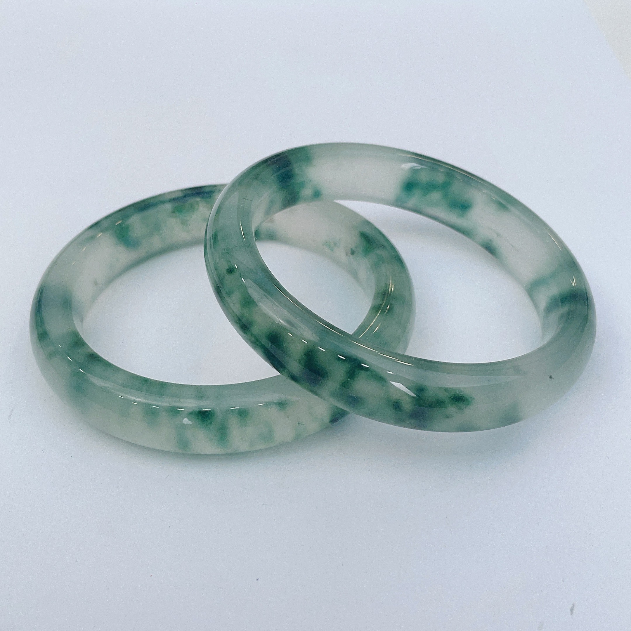 【非洲翠手镯】天然缅料 冰种飘花非洲翠手镯 条宽卡13mm