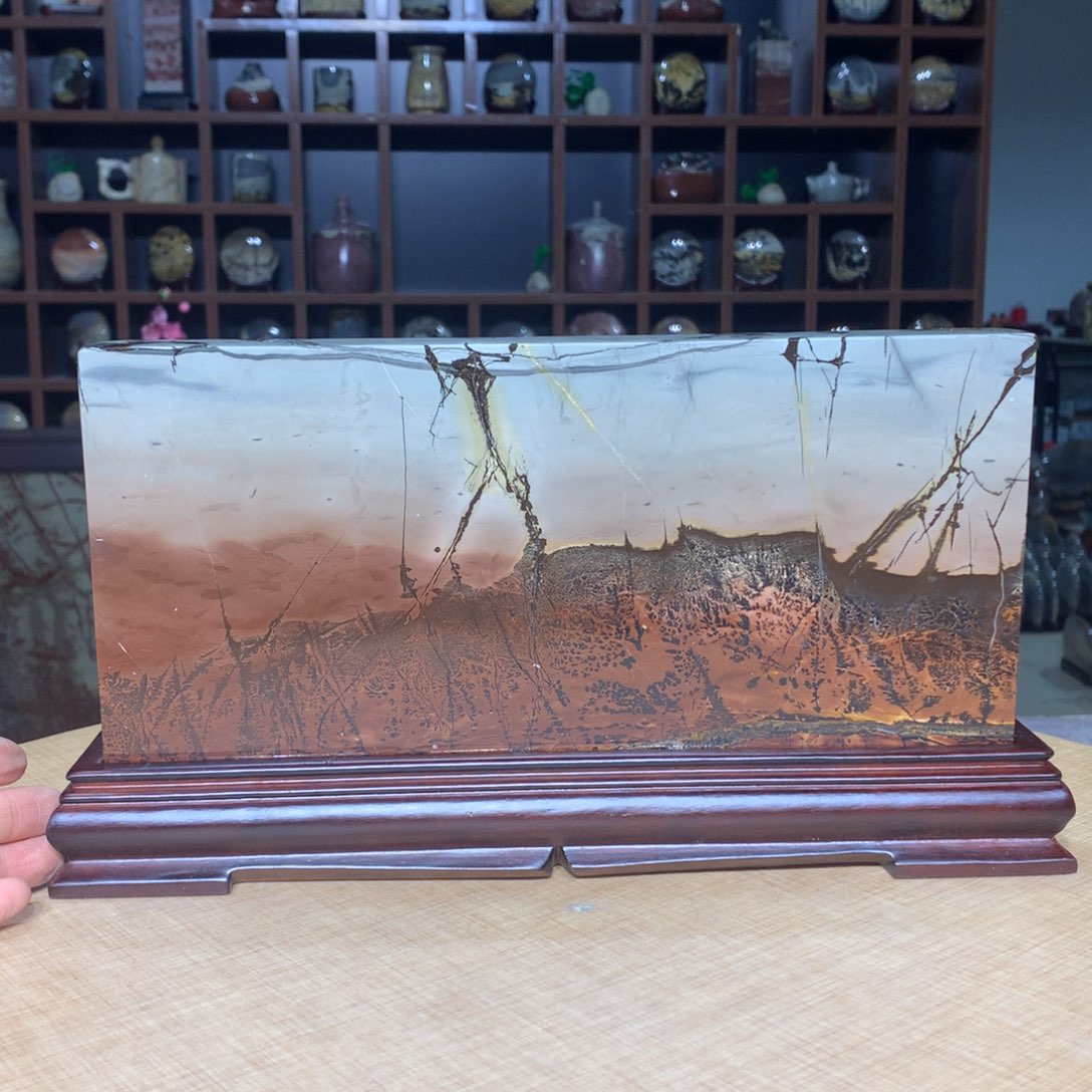 紫砂广西国画石，收藏观赏