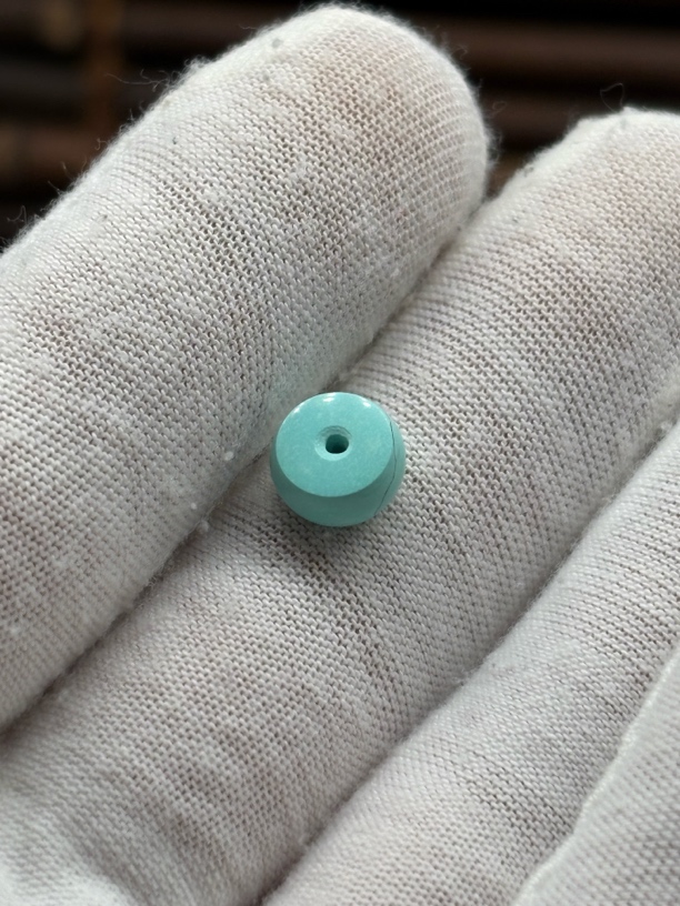 原矿绿松石直切隔珠8.9×4.9高瓷无优化配饰珠宝小众珠宝