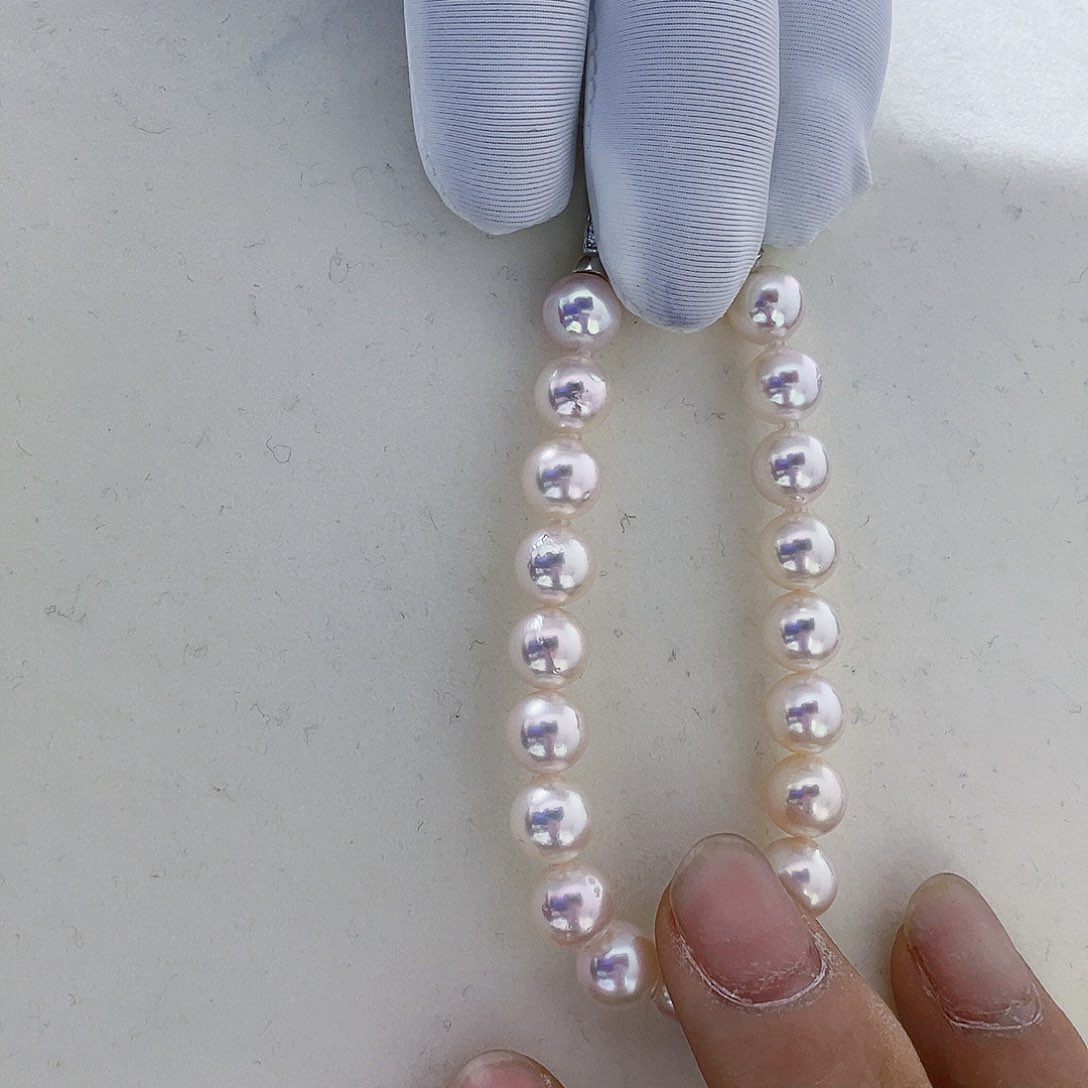 海水珍珠海水akoya设计款手链8-8.5mm银S925镶嵌