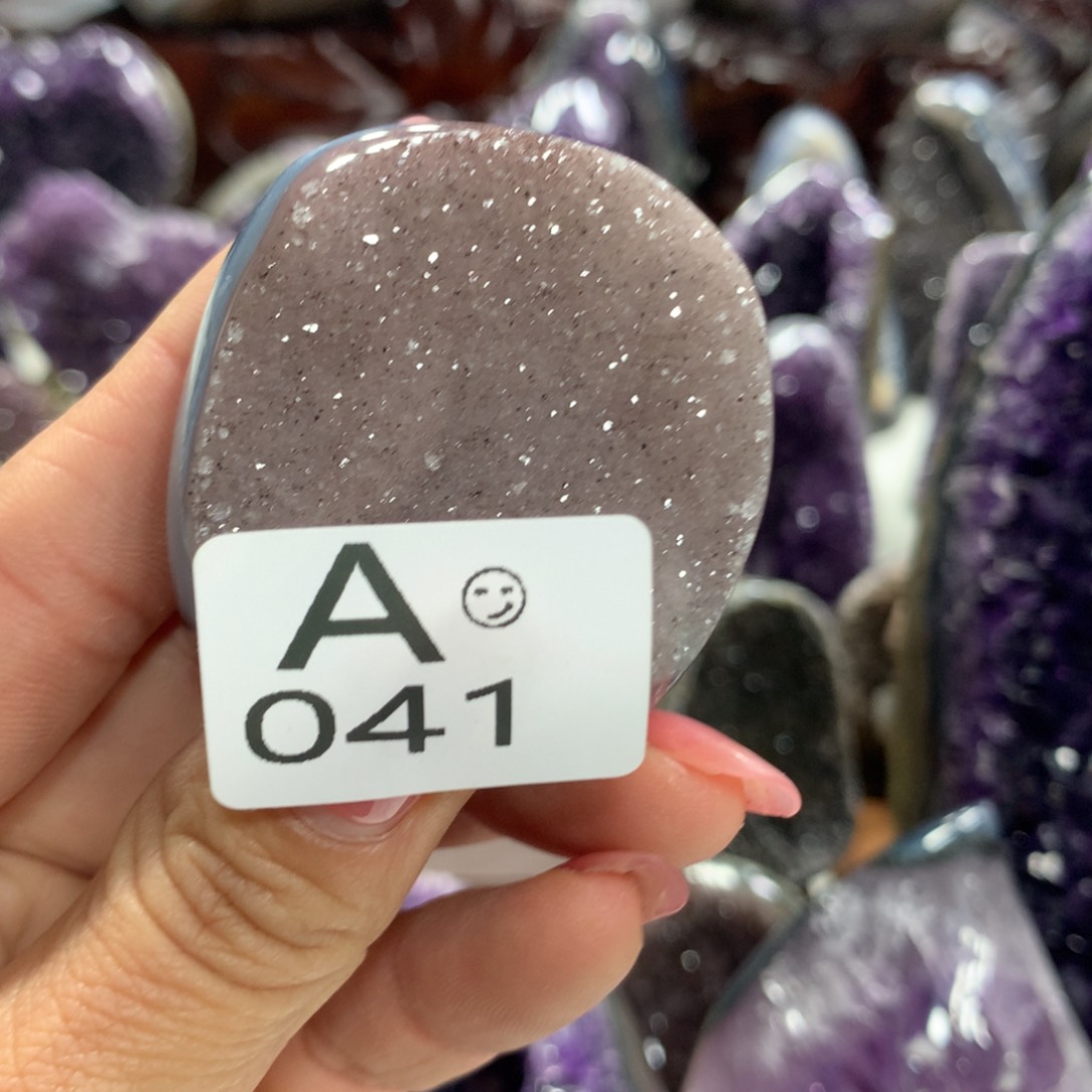 紫晶摆件未镶嵌开**心水晶
