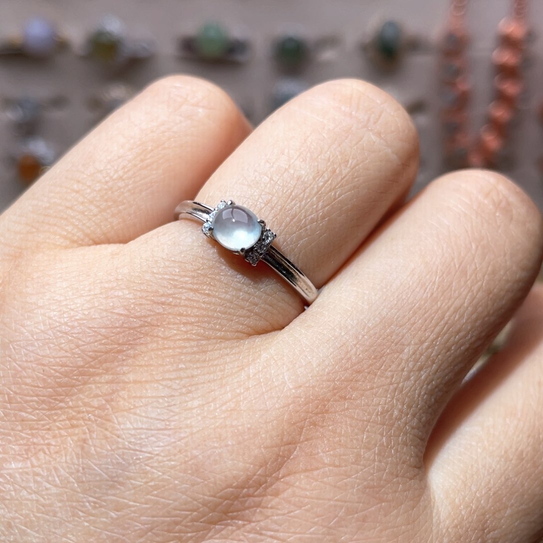 银S925镶嵌戒指翡翠